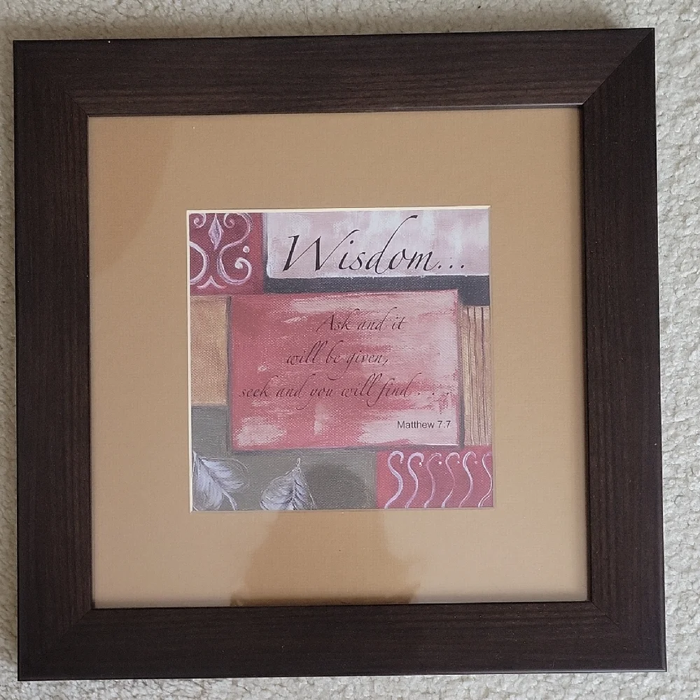 Framed Wall Art Wisdom Bible Verse